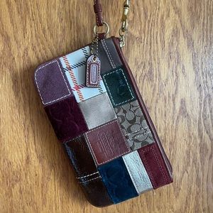 Patchwork Leather Coach Wristlet